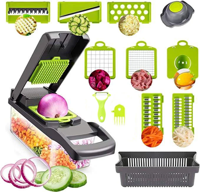 Multifunctional 13 In 1 Vegetable Chopper Manual Salad Cutter Manual Food Vegetable Chopper Slicer Fruit Vegetable Tools
