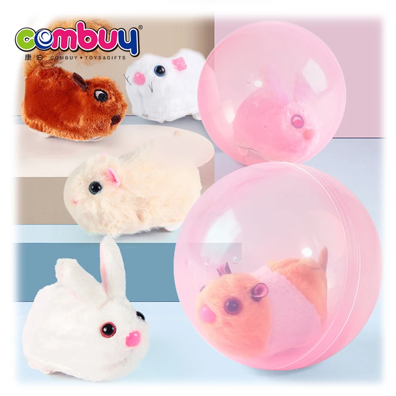 Rolling glow animal ball mini rabbit electric plush hamster toy