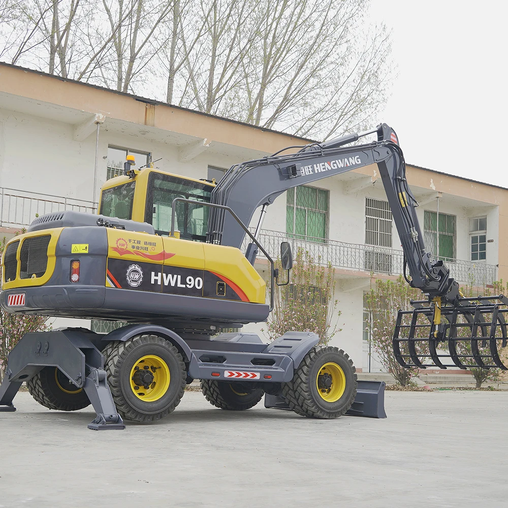 Hengwang HWL90-6 new high quality excavator 8 ton excavator with wheels