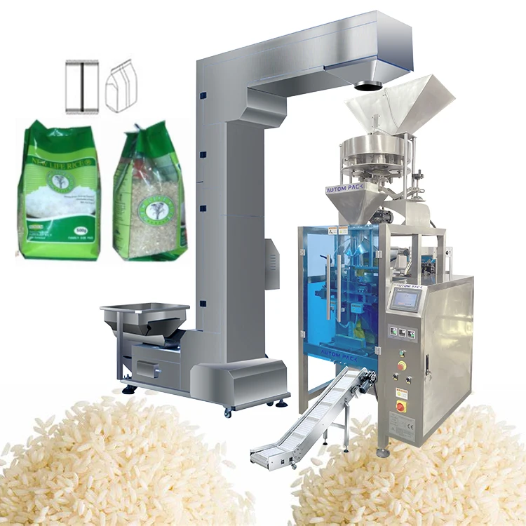 Multi-functional volumetric cup rice beans peanuts sugar salt cashew nut granular packaging machine line