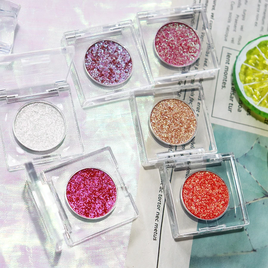 Duo Chrome Single Eyeshadow High Pigment Luminous Metallic Shimmer Finish Wet Makeup Vegan Diamond Chameleon Features Packaging