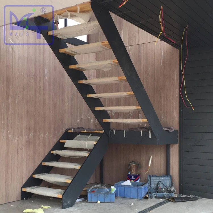 U straight  indoor, glass stairs  made in China-Maist