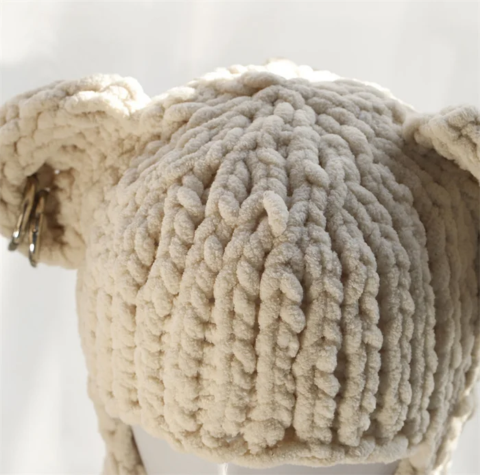 SZ815 Funny Hooded Beanie Mask Halloween Party Hat Masquerade Hat Scarf Halloween One Hole Balaclava with Bear Ear