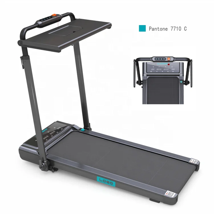 Portable Folding Treadmill with Moveable Desk Workstation & Manual Incline 0.75HP Walking Pad Treadmill 12km/h for Home Office