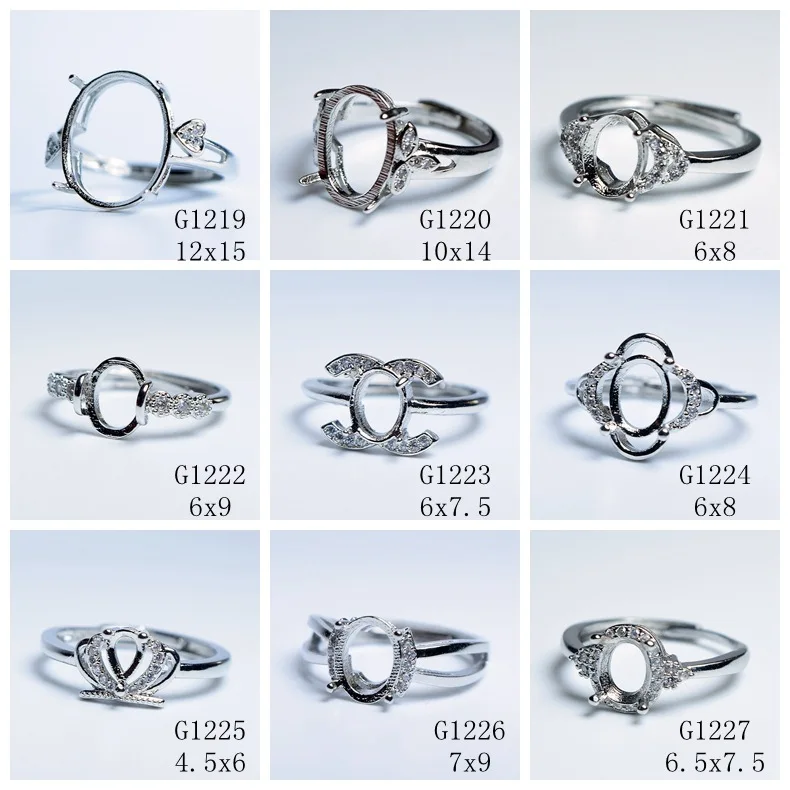 Mix styles silver gold semi-manufactures finished mounting Ring findings mount setting base holder for lady men