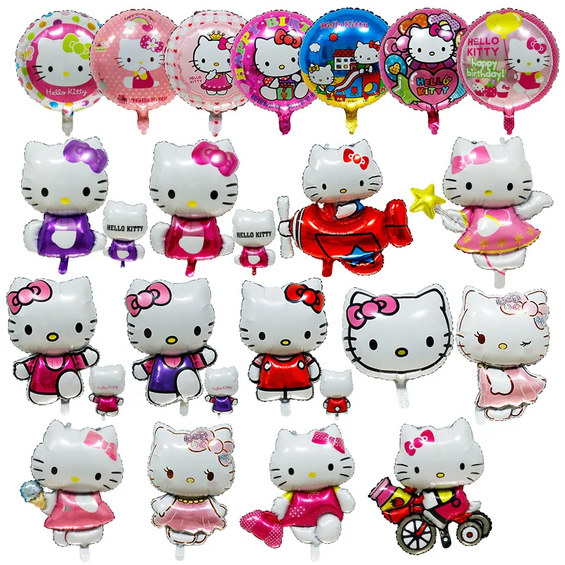 FUXIN 18 Inch Round Cute Cat Globos Aluminum Foil Cartoon Balloon Kids Inflatable Toys Shower Balls