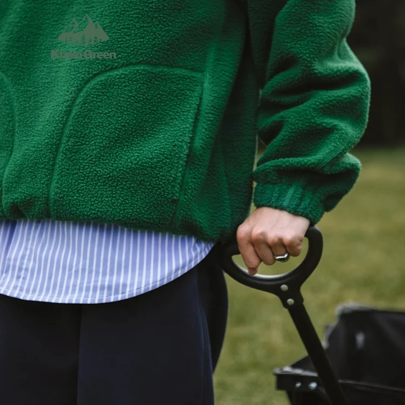 INF KG Turn down Collar Print Embroidery Letter Sweatshirt Zipper Autumn Polar Fleece Sweatshirt