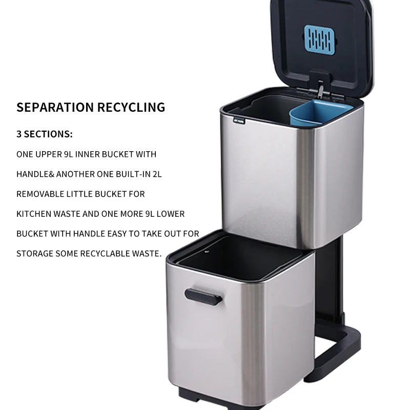 iintelli Smart Ozone Sterilization Automatic Recycling Bins Smart Carton Box Trash Can Kitchen Stainless Steel