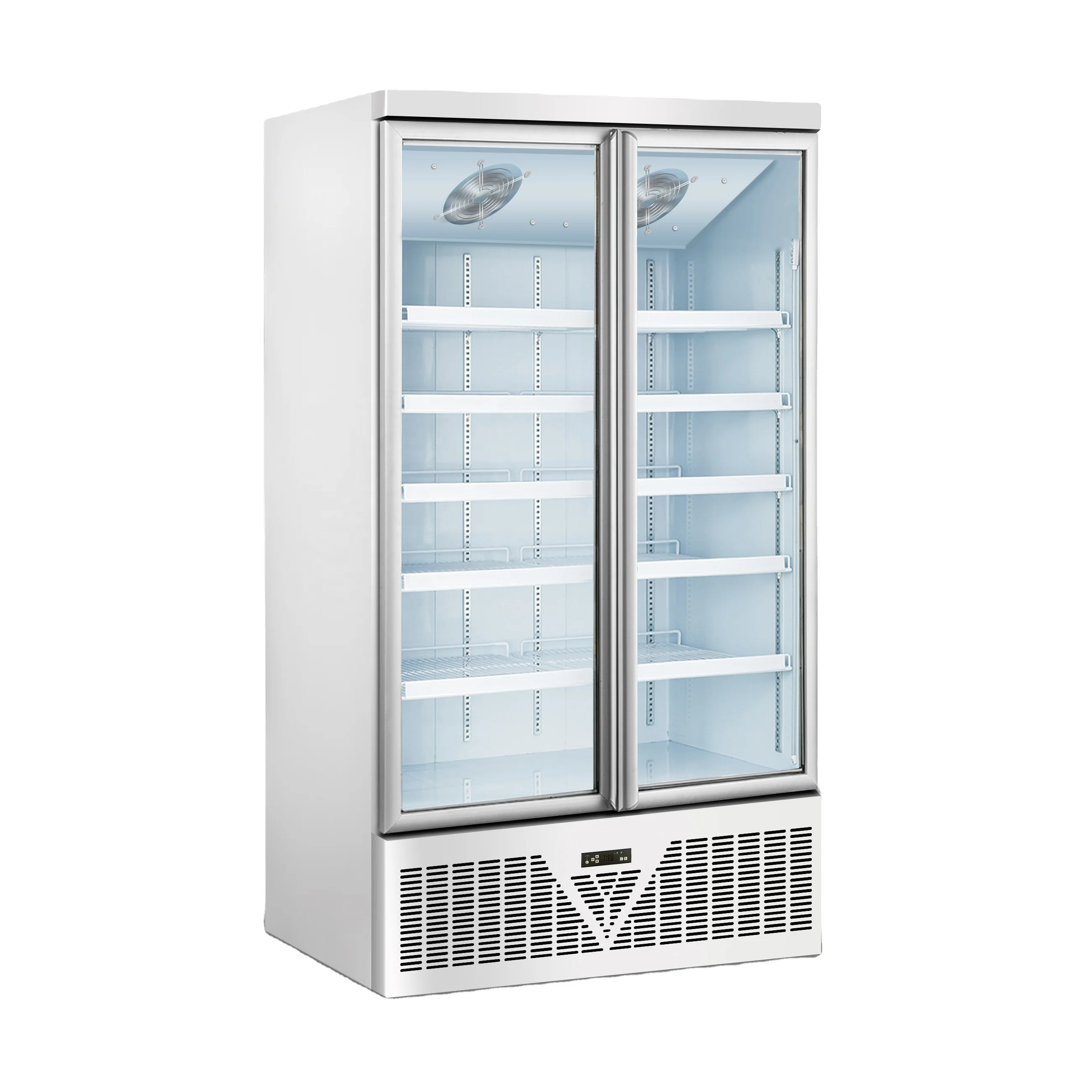 Commercial Single-Temperature Beverage Cooler Upright Freezer Display Refrigerator Beer Soft Drinks LED Store Restaurant