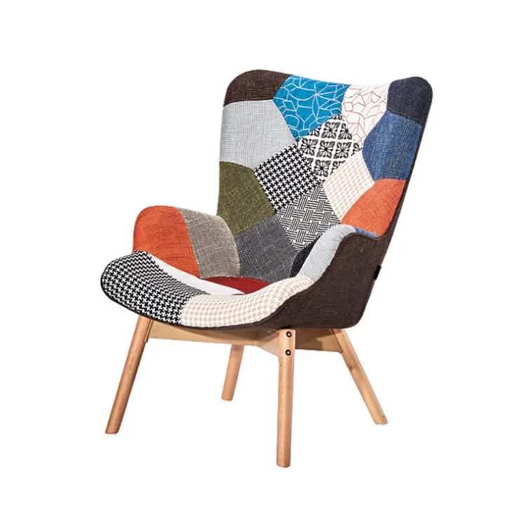 High Quality Living Room Sofa Leisure Chair Beech Wood Frame Fabric Covering Solo