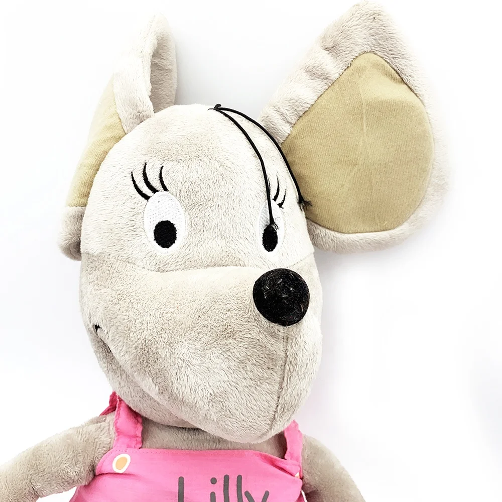 Wholesale stuffed girl mouse plush animal toy minnie mouse plush grey doll soft plush toy with dresses