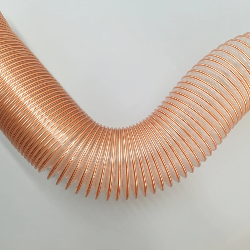 Spiral Clear Reinforced Chemical Resistant Industrial Vacuum Pu Air Duct Ventilation Hose Flexible PU Duct Hose