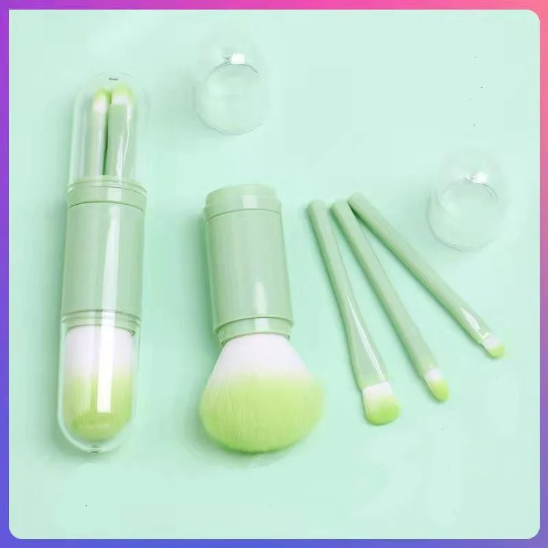 4-in-1 Mini Portable Travel Retractable brush Face makeup brush set