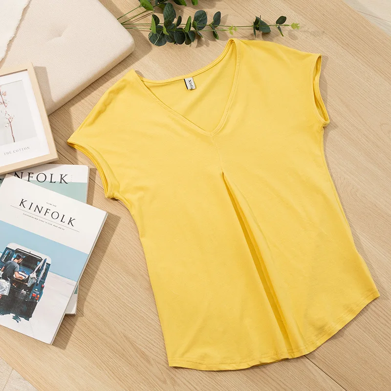 Wholesale Custom Fabric Size Color T-shirts for Ladies