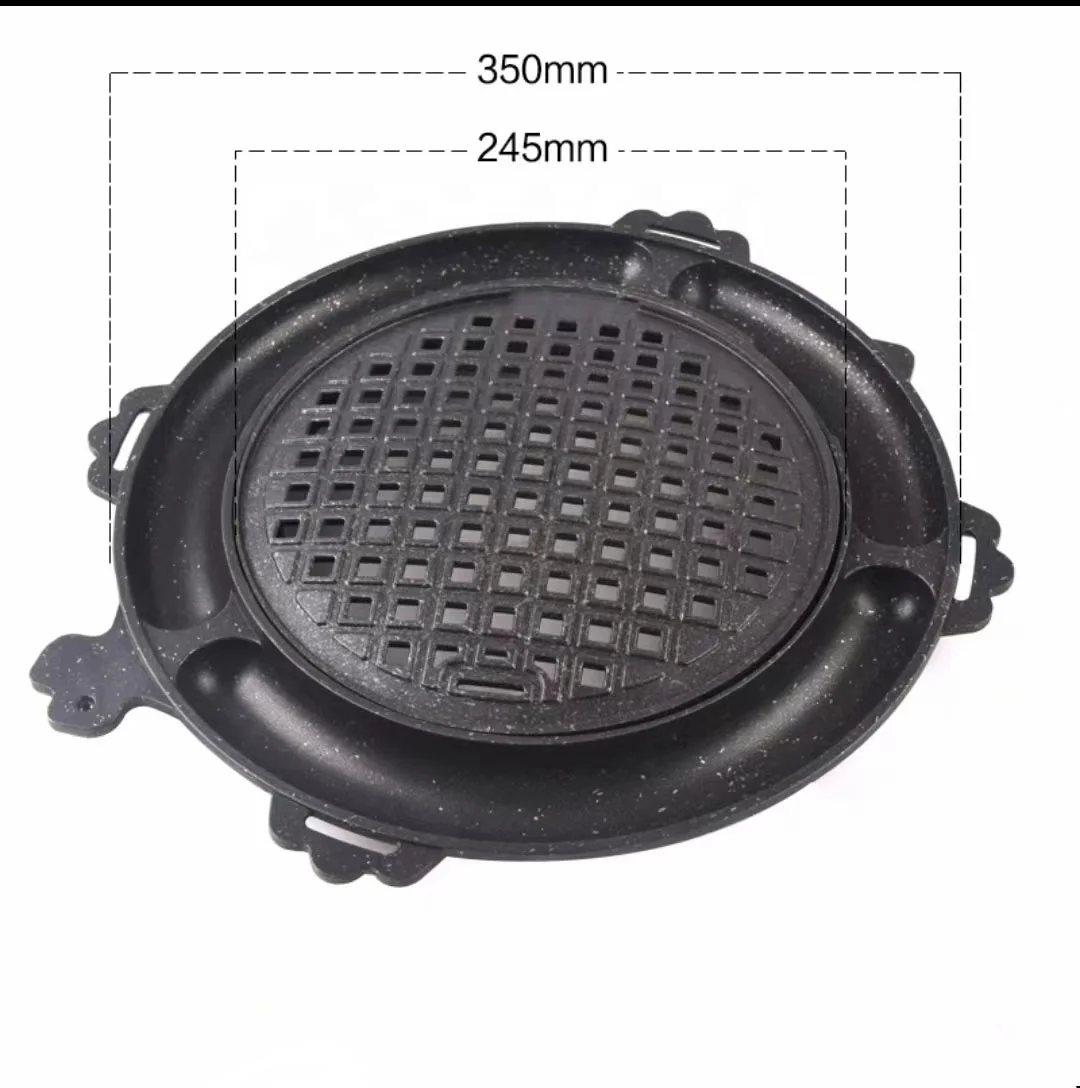 Korean bbq grill restaurant use nonstick bbq grill plate cast iron fireplace plate korean BBQ cast iron grill pan