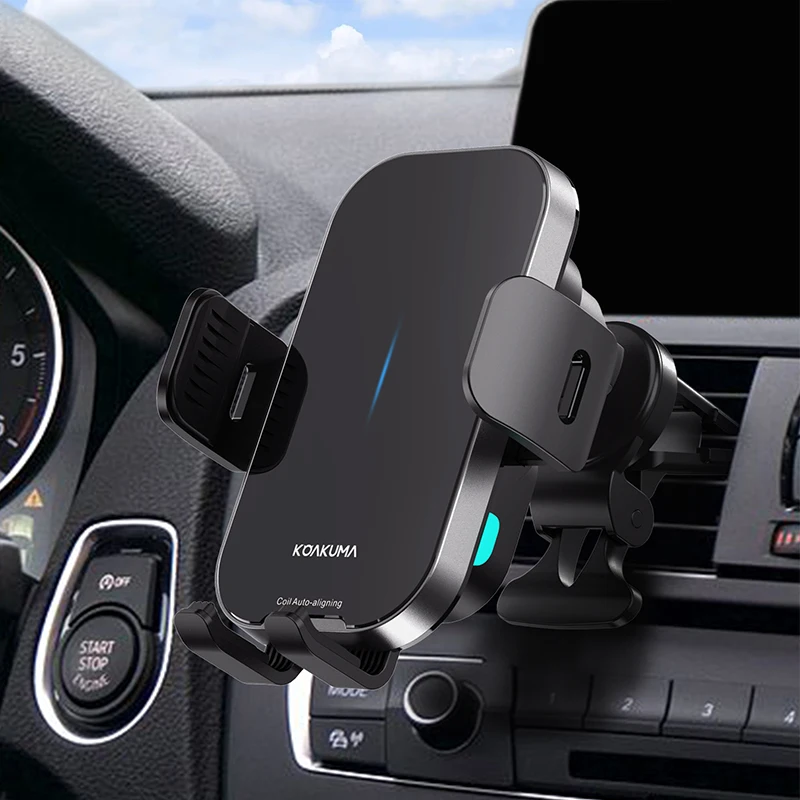 Smart Item in Car 2022 Dual Motor FOD Smart Sensor Auto Aligning Clamping Mobile Phone Holder for Car