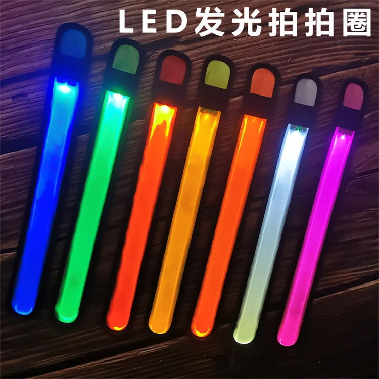 Safety light up led running armband slap bracelet Bike Warning wristband Glow Led Slap Wristband Neon bar party pro