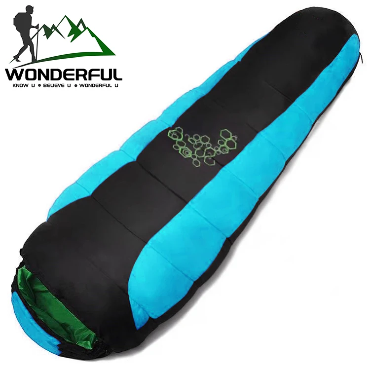 4 Season King Size Portable Cotton  Lightweight Outdoor  Camping Splicing Mummy Double Sleeping Bag