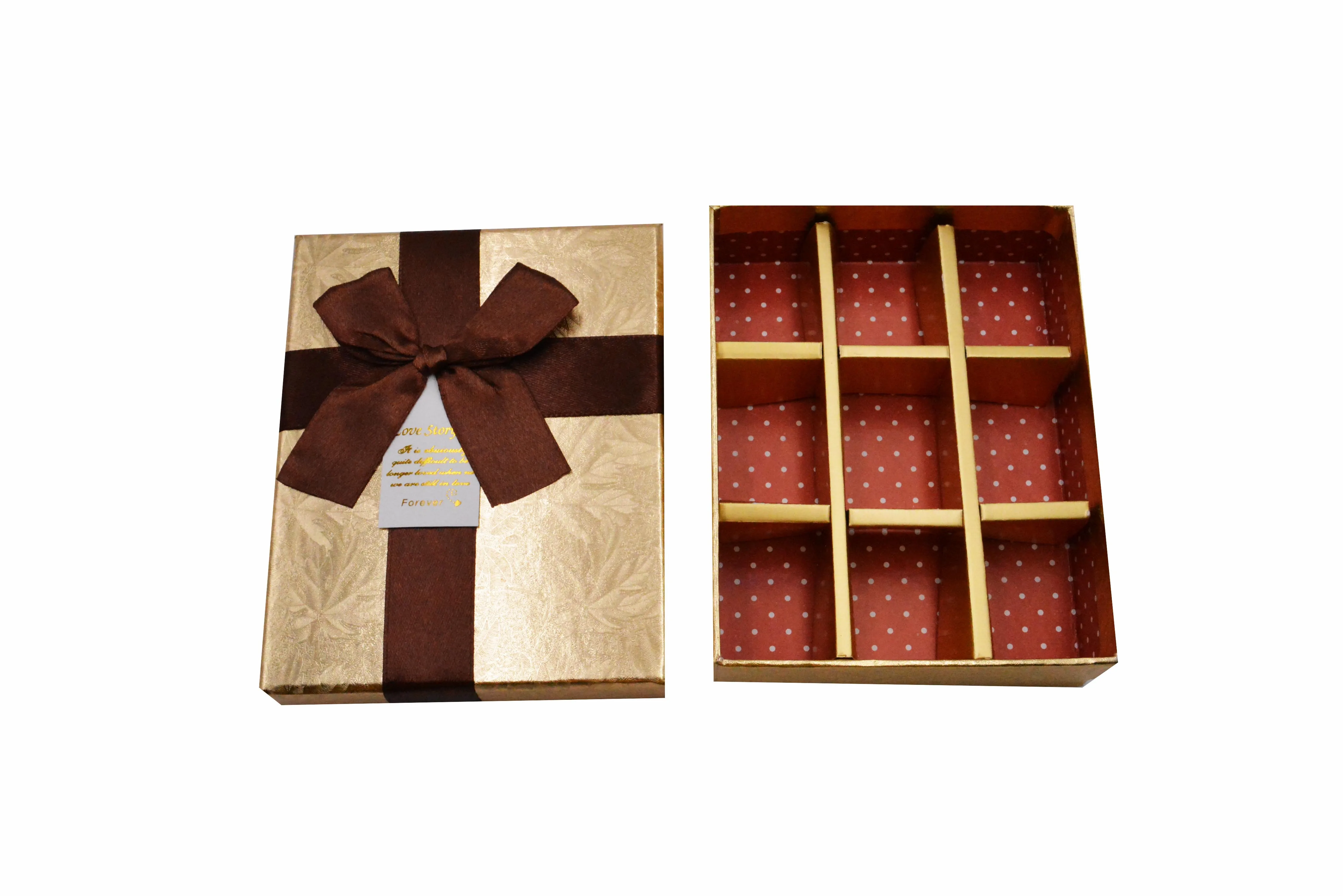 Customize eco friendly gift chocolate packaging paper lid and base box