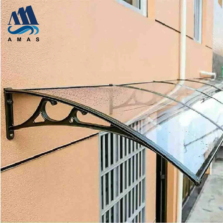 Amas side wall awning colored diy plastic polycarbonate door awning timber doortimber door canopy