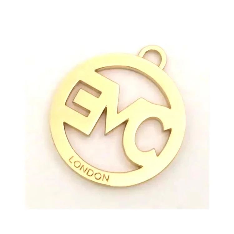 Хорошая цена Заводская прямая индивидуальная круглая металлическая бирка этикетка с логотипом