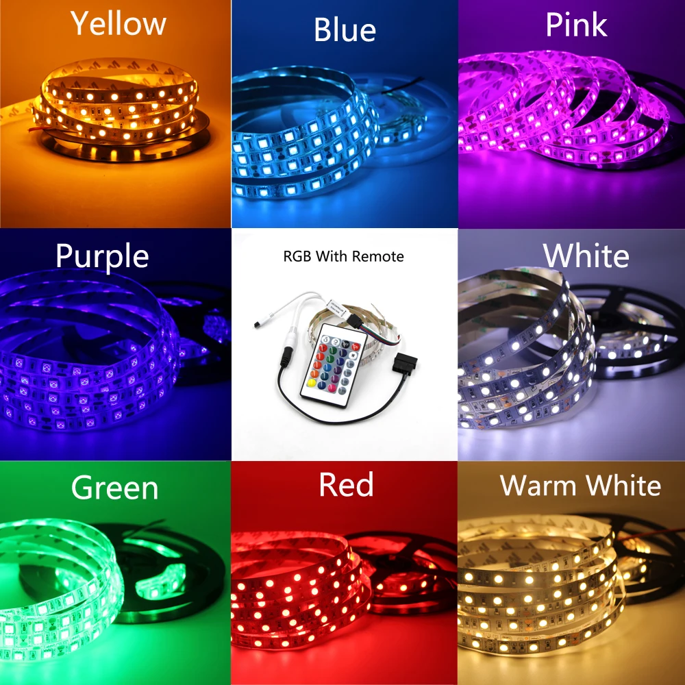 24keys remote led Strip light RGB for pc case 12V DC Background PC Computer Case Adhesive tape Light Molex Connector 4Pin 60leds