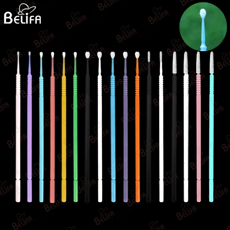 Оптовая продажа микрощетка Belifa для наращивания ресниц и микро-щетка или клеевая щетка с несколькими размерами цветной ручкой