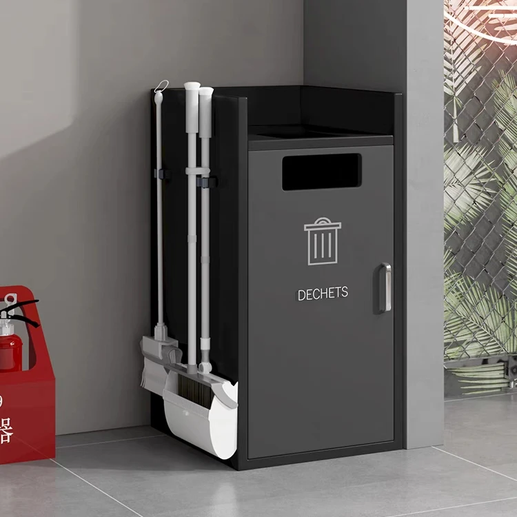 Standing Recycling Rectangular Stainless Steel Trash Can with Lid