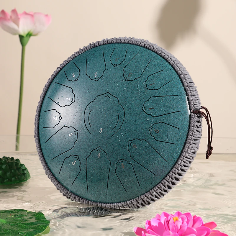 HLURU Steel Tongue Drum 15 Notes 14  Musical Instruments Handpan Tank Hand Drum Percussion Instrument With Drum Accessories
