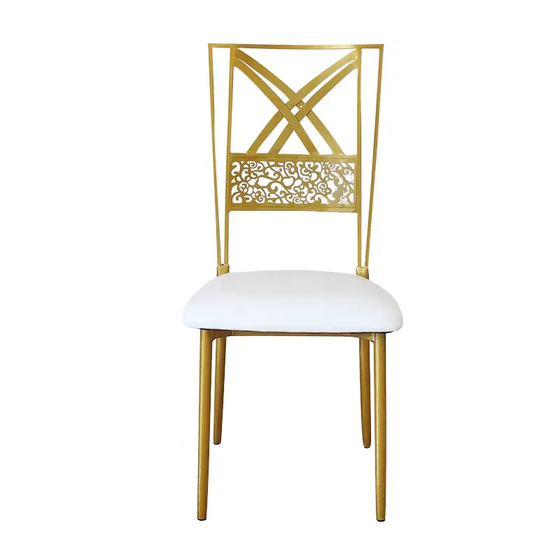 Foshan Furniture manufacturer metal wedding bamboo chairs banquet chairs aluminum alloy gold Cheap wedding dinner chairs