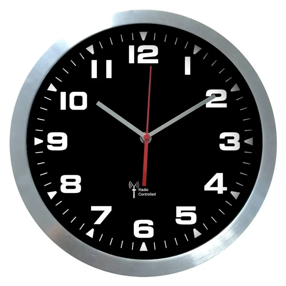 10inch Radio Controlled Clock Aluminum Customized Wall Clock Sienos valanda