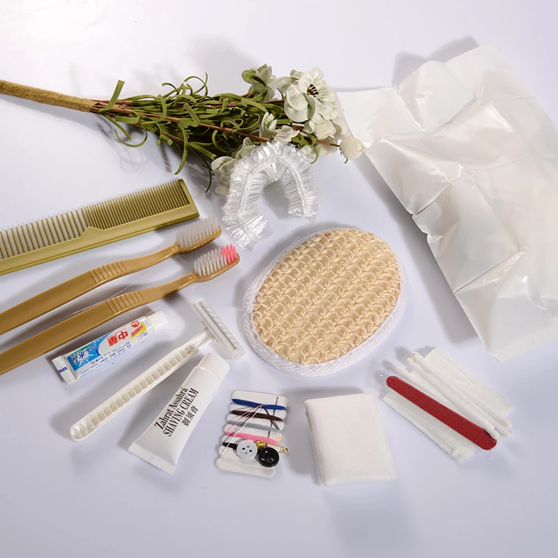 LEOXAO High Quality Wholesale Biodegradable Travel Disposable Guest Bathroom Toiletries Natural Straw Plastic Hotel Amenities