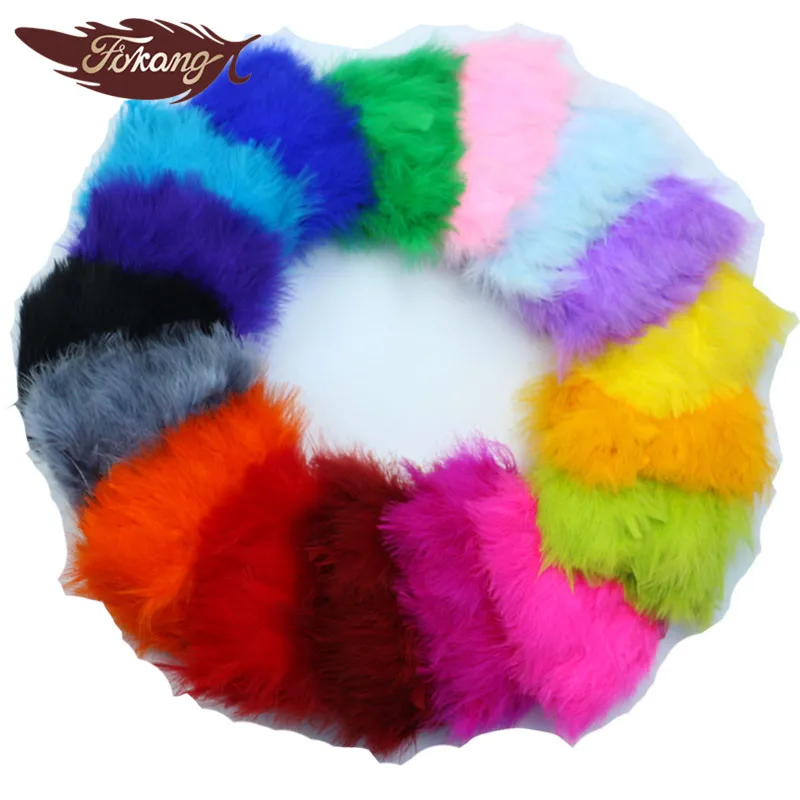 Оптовая продажа, 10-15 см, отделка перьев индейки Марабу для украшения ткани