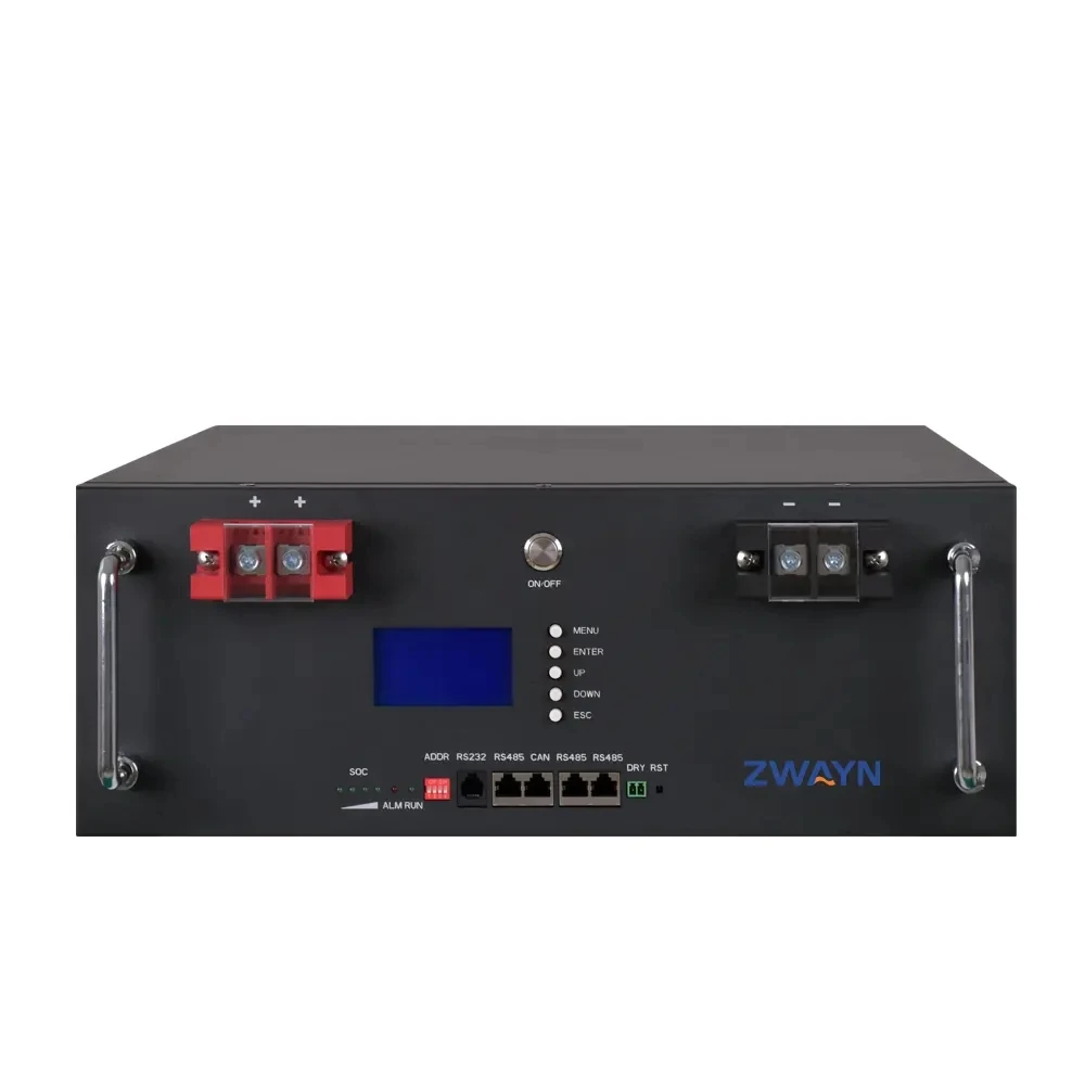 Rechargeable Lifepo4 Battery Packs Backup Power Supply ESS Lithium Ion Rack Mounted Hybrid-grid Solar System Battery With BMS