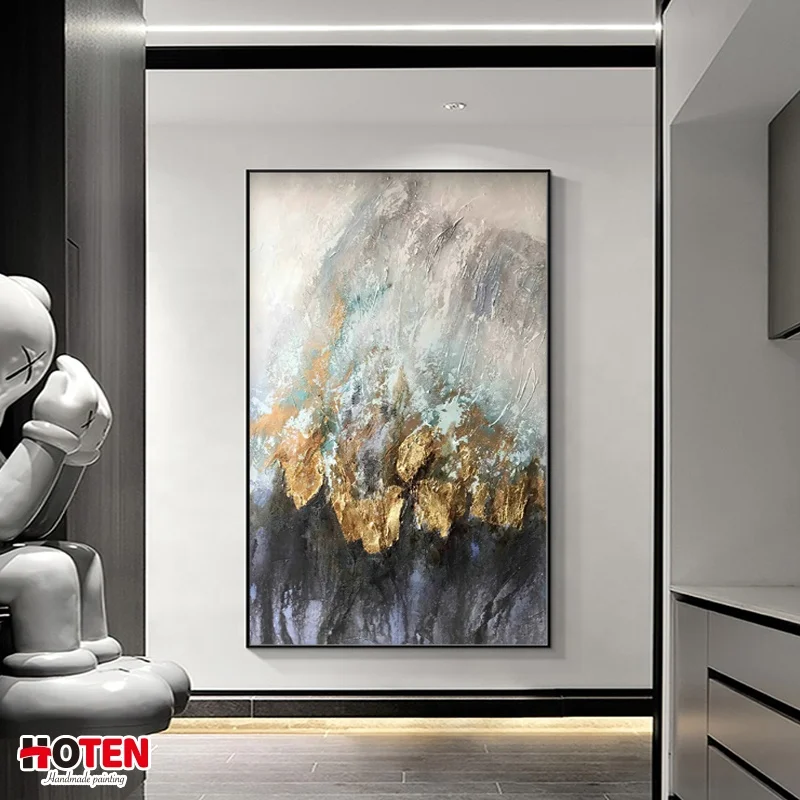 Wholesale Modern Newest Design Handpainted Artwork Abstract Acrylic Canvas Painting Wall Art for Hotel Decor Handmade