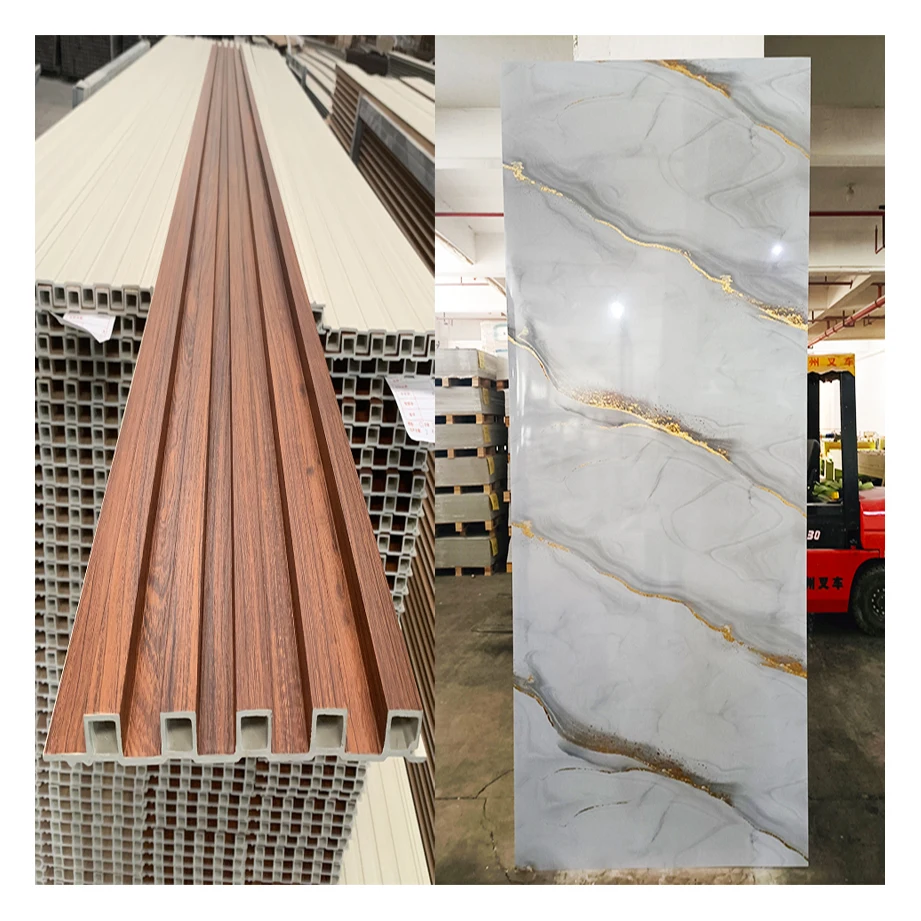 interior wall decor material lambrin wpc wall panel wood grain fluted board free sample pvc slat wall panel