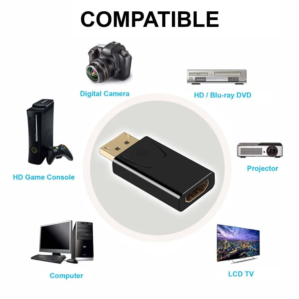 Адаптер Jasoz 4K 1080P UHD DisplayPort-HDMI