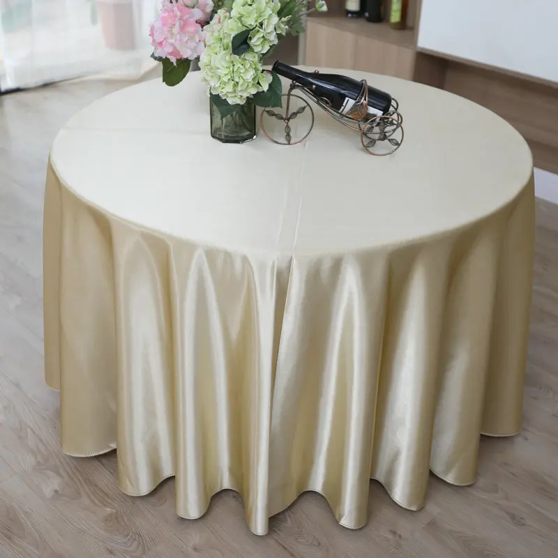Elegant Custom Round Tablecloth Linen Wedding Satin round table cloth