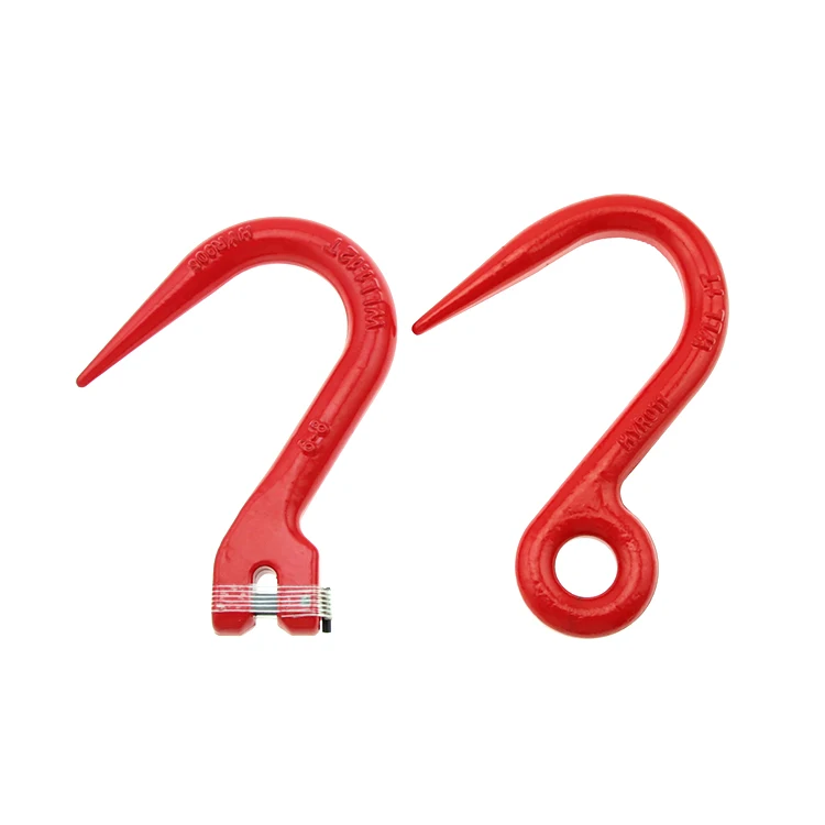 G80 Red Painted Forged Alloy Steel Tube Lifting Clevis Eye Pipe Hook For  EN818-2 G80 Chain