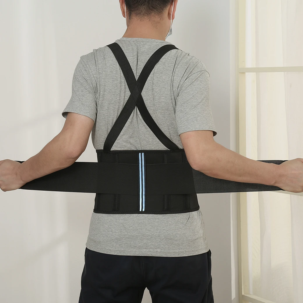 Reflective Belt for Heavy Lifting with Suspenders for Men And Women-Lower Back Pain Relief,Injury Recovery in Con