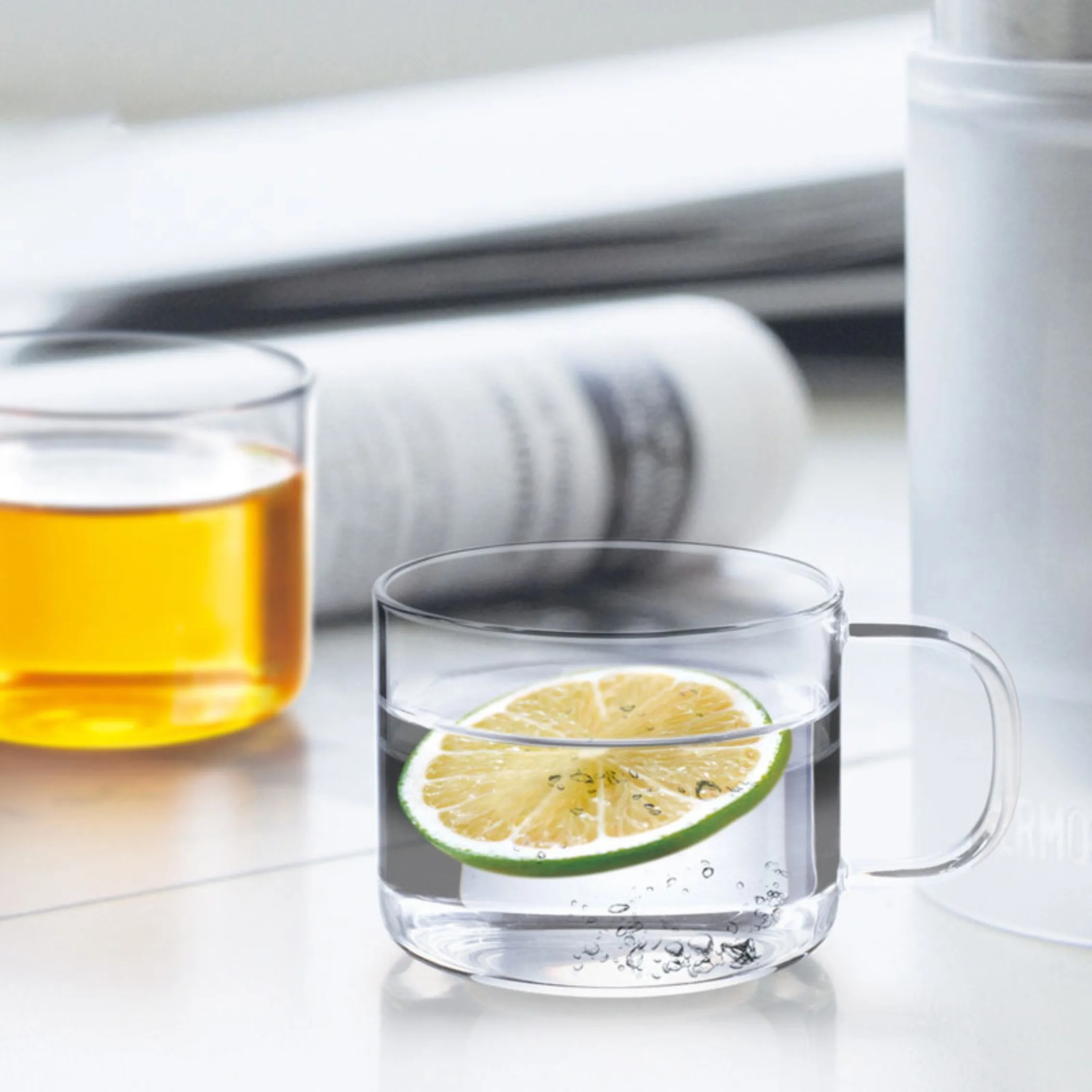 
Glass tea cup transparent glass cup tea drinking tea set household with handle heat-resistant high borosilicate material 