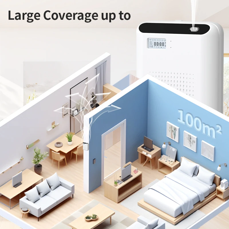 Trending products 2025 new arrivals air pump fragrance waterless phone connect App wall mounted diffuser for home 500ml