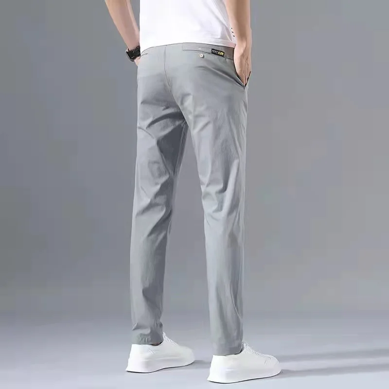2022 Summer Suit Trousers For Men Classic Stretch Casual Black Gray Dress Korean Pants Business Formal Slim Fit Mens pants