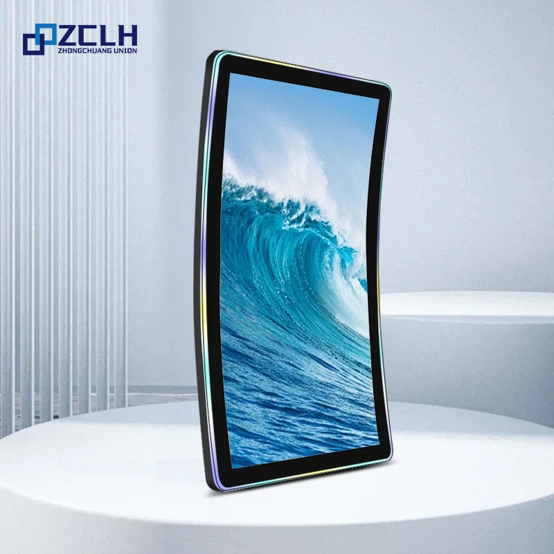 ZCLH 23.6/32/43/49/55 inch LCD curved screen touch with LED variable light wall mount all-in-one monitor