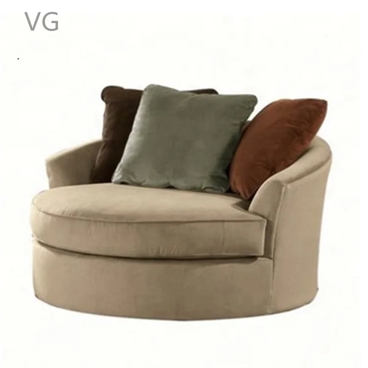 Hot sell leisure sofa Italy design solid wood lounge round single sofa chair