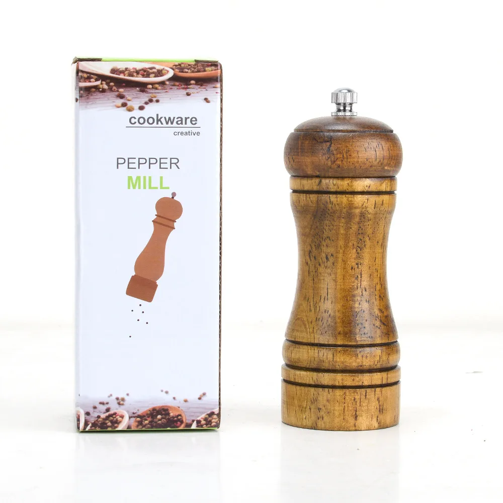 Salt and Pepper Grinder Set, Pepper Mill Kit Manual Wooden Rotor with Adjustable Coarseness, Tableware Gifts