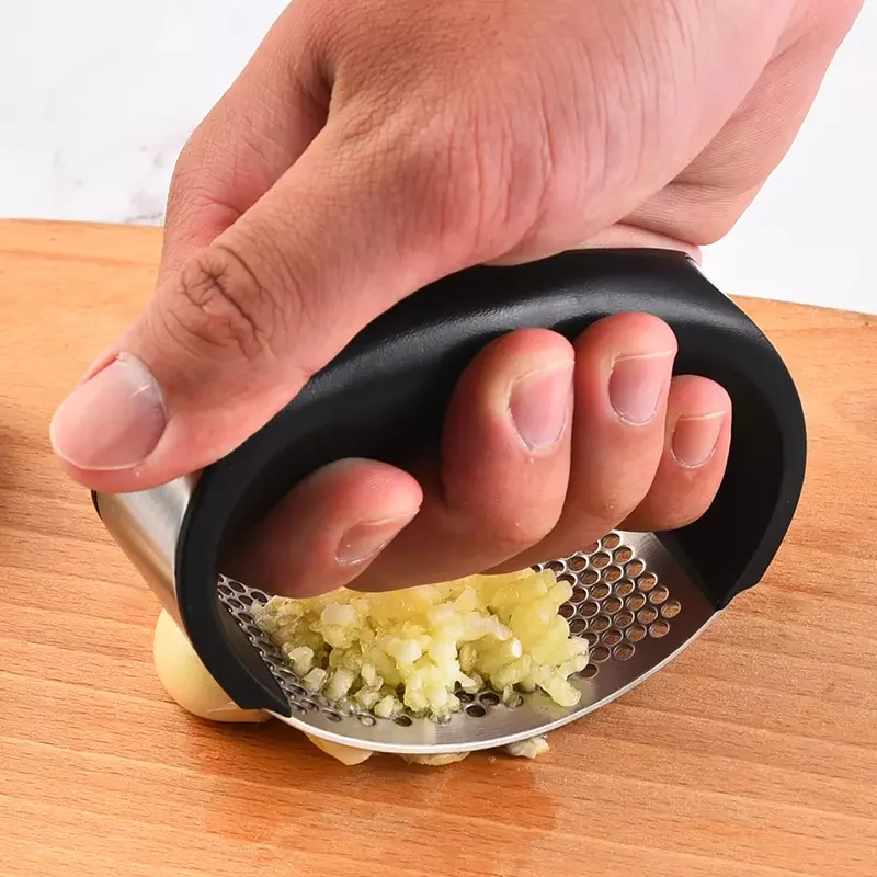 household mud manual stainless steel garlic press mince device smashed paste squeezing garlic