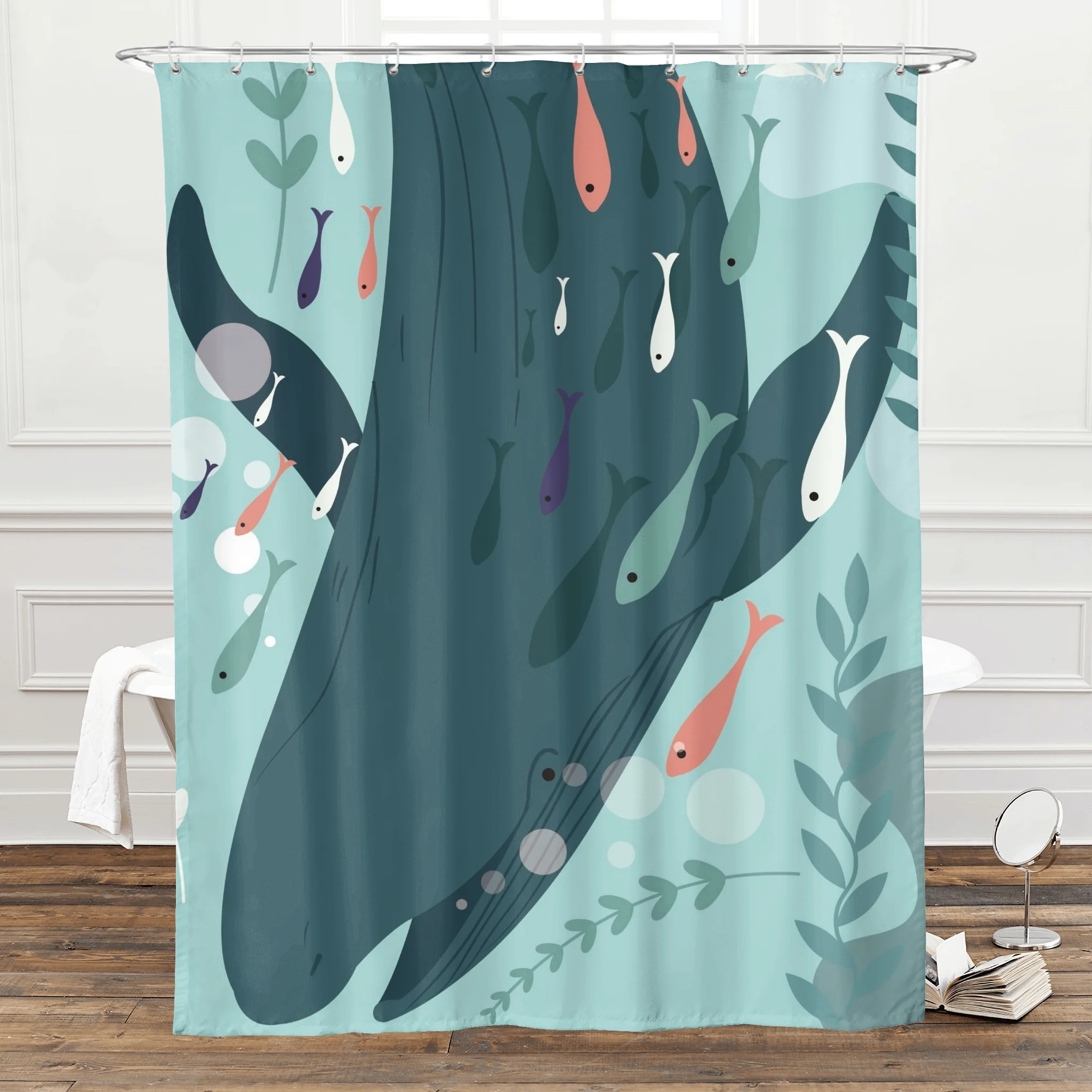 Factory Wholesale Shower Curtain Bathroom Waterproof 100% Polyester Shower Curtain sublimation custom printing 3d shower curtain