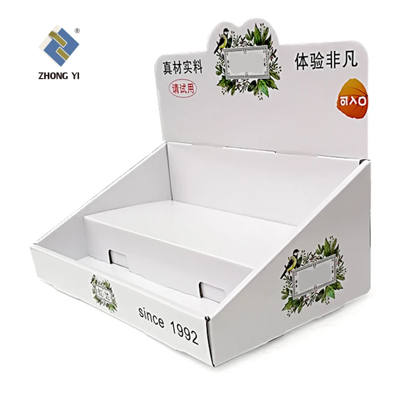 3 Tier Countertop Display Customized With Owner Design Cardboard Counter Top Paper Display For Skin Care Makeup Cosmetic