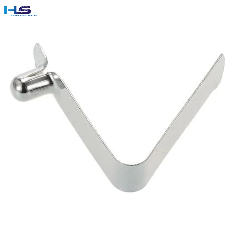 Hengsheng touch button  fastener spring clamp V-shaped  spring tube locking pin,tent pole push V shaped touch button spring